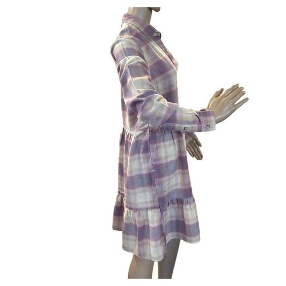 TOAD & CO RE-FORM TIERED DRESS DAWN PURPLE BEIGE SIZE EXTRA SMALL - Picture 2 of 9